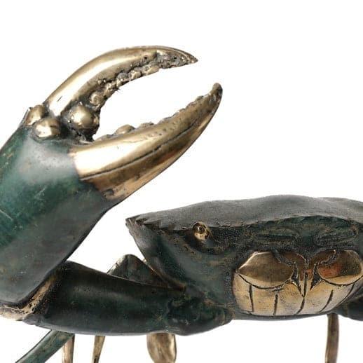 Real Life Size Solid Brass Crab Statue - MAIA HOMES
