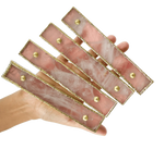 Rose Quartz Agate Cabinet Door Pull Handle - Set of 4 Rose Gold Finish