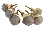 Rose Quartz Agate Cabinet Door Pull Handle - Set of 4 Rose Gold