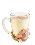 Rose Quartz Crystal Scented Soy Candles in Glass Mug - Set of 2 Rose Rose Gold Finish