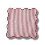 Scalloped Stripe Cotton Napkins - Set of 4