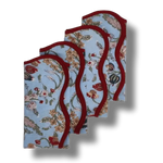 Skyer Hand Block Printed Cotton Napkins Light blue