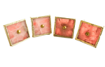 Square Rose Quartz Cabinet Door Pull Handle - Set of 4 Rose Gold Finish
