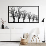 Tree in Row Metal Wall Decor Black