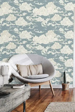 Vintage Chinoiserie Clouds Wallpaper