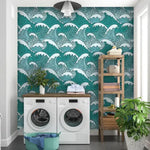 Vintage Oriental Wave Wallpaper