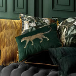 Walking Leopard Velvet Pillow Case 12" x 20" - MAIA HOMES