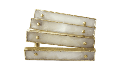 White Agate Cabinet Door Pull Handle - Set of 4 - MAIA HOMES