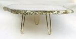 White Agate Cake Stand Rose Gold