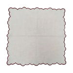 White Cotton Napkins with Embroidered Trim