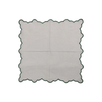 White Linen Zig Zag Embroidered Napkins Set