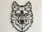 Wolf Head Metal Wall Hanging Decor Black