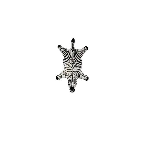 Black and White Zebra Hand Tufted Accent Wool Rug