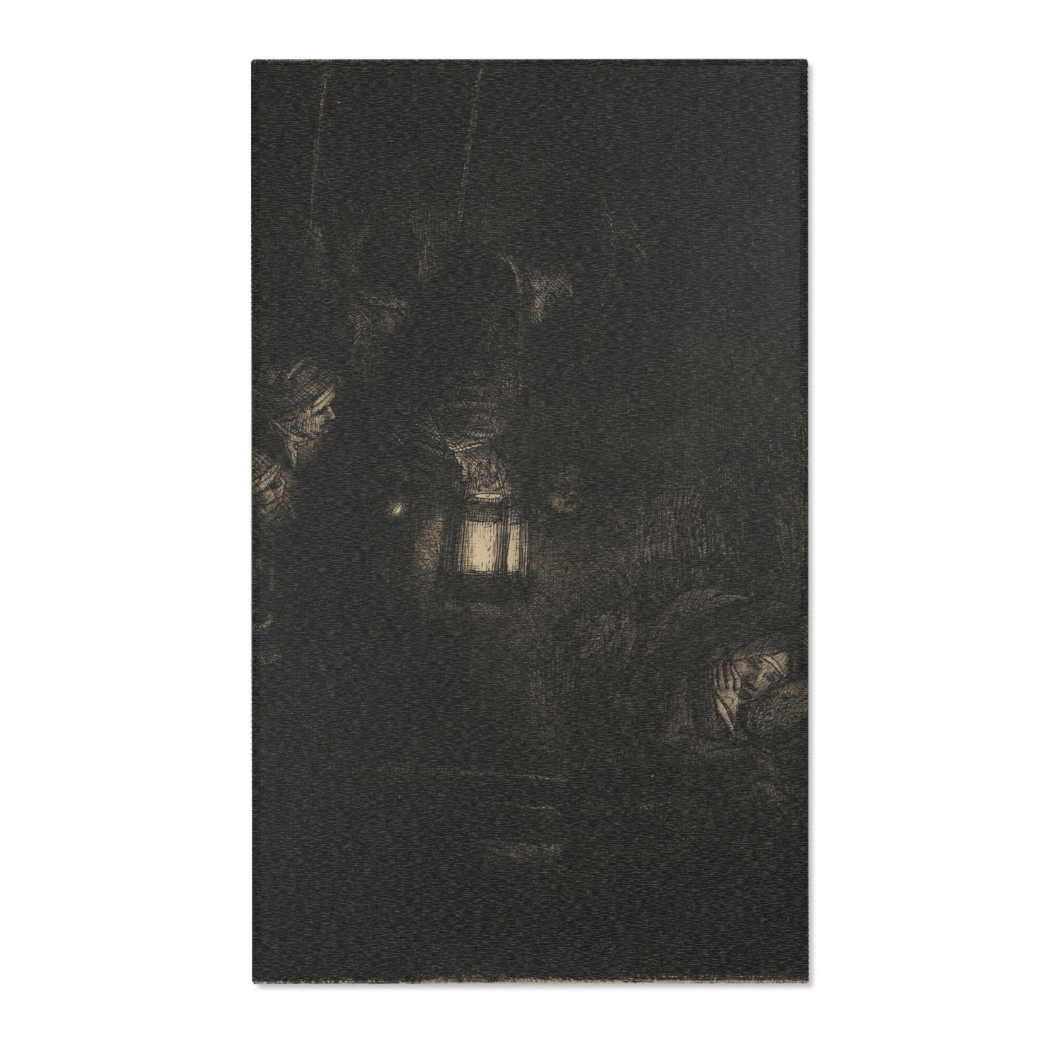 The Adoration of the Shepherds: A Night Piece - Rembrandt van Rijn Area Rug