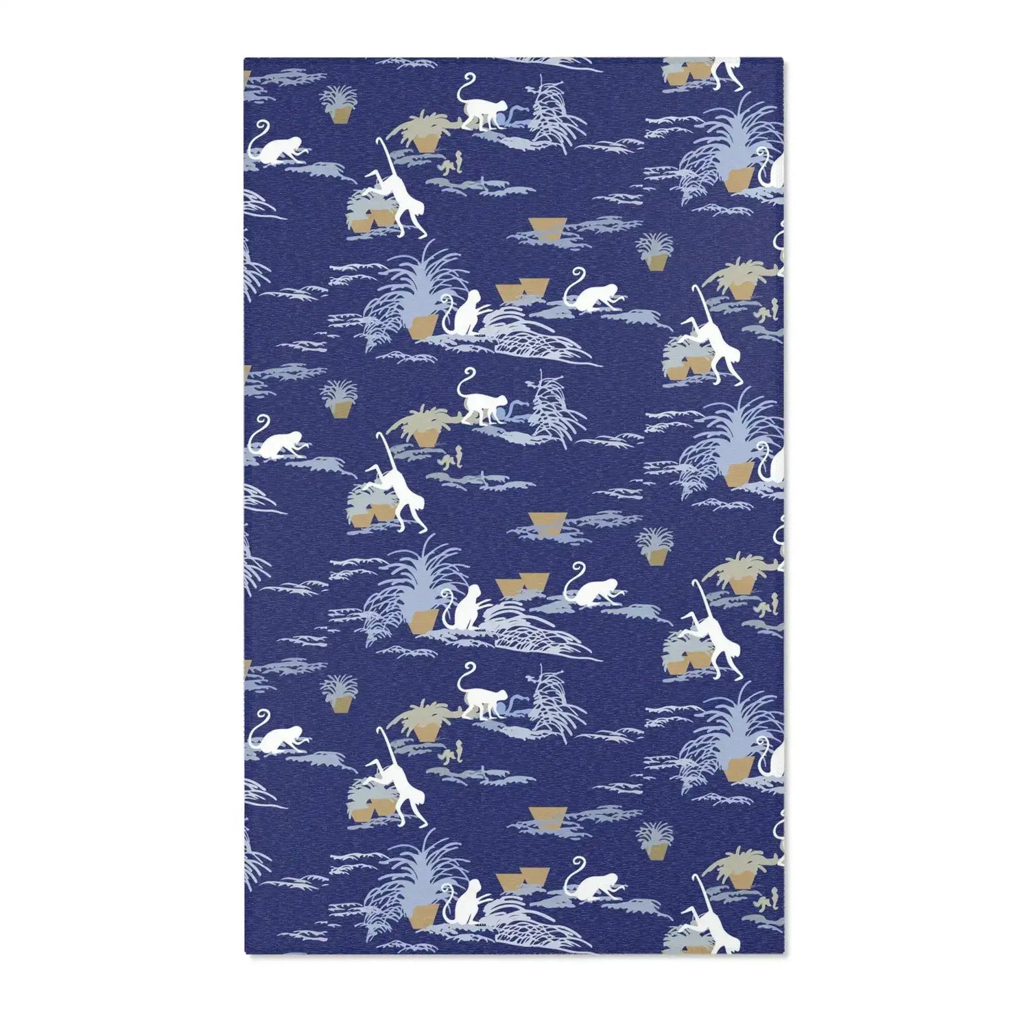 Midnight Jungle Monkeys Accent Rug