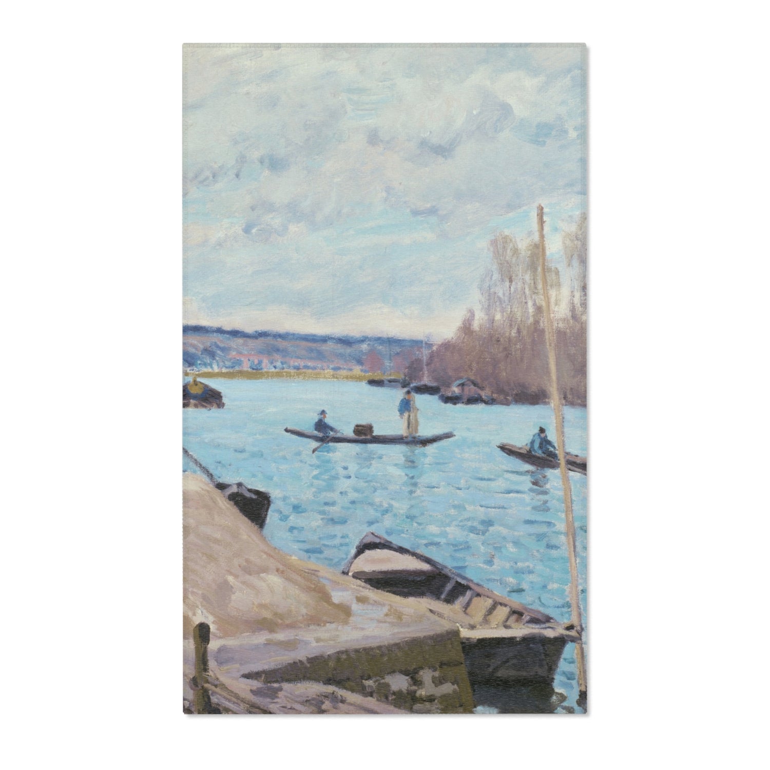 The Seine at Port-Marly, Piles of Sand - Alfred Sisley Area Rug