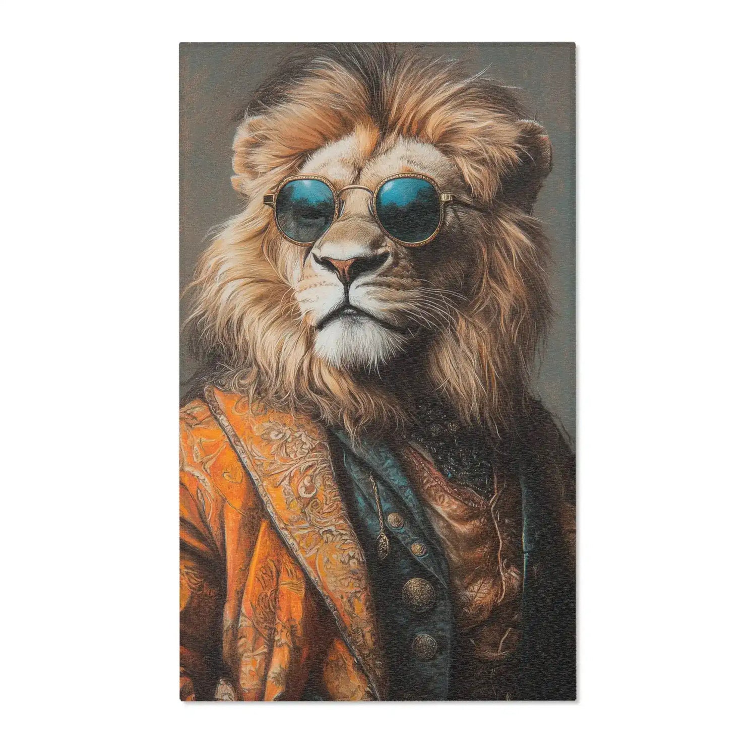 Royal Roar Elegant Lion Accent Rug