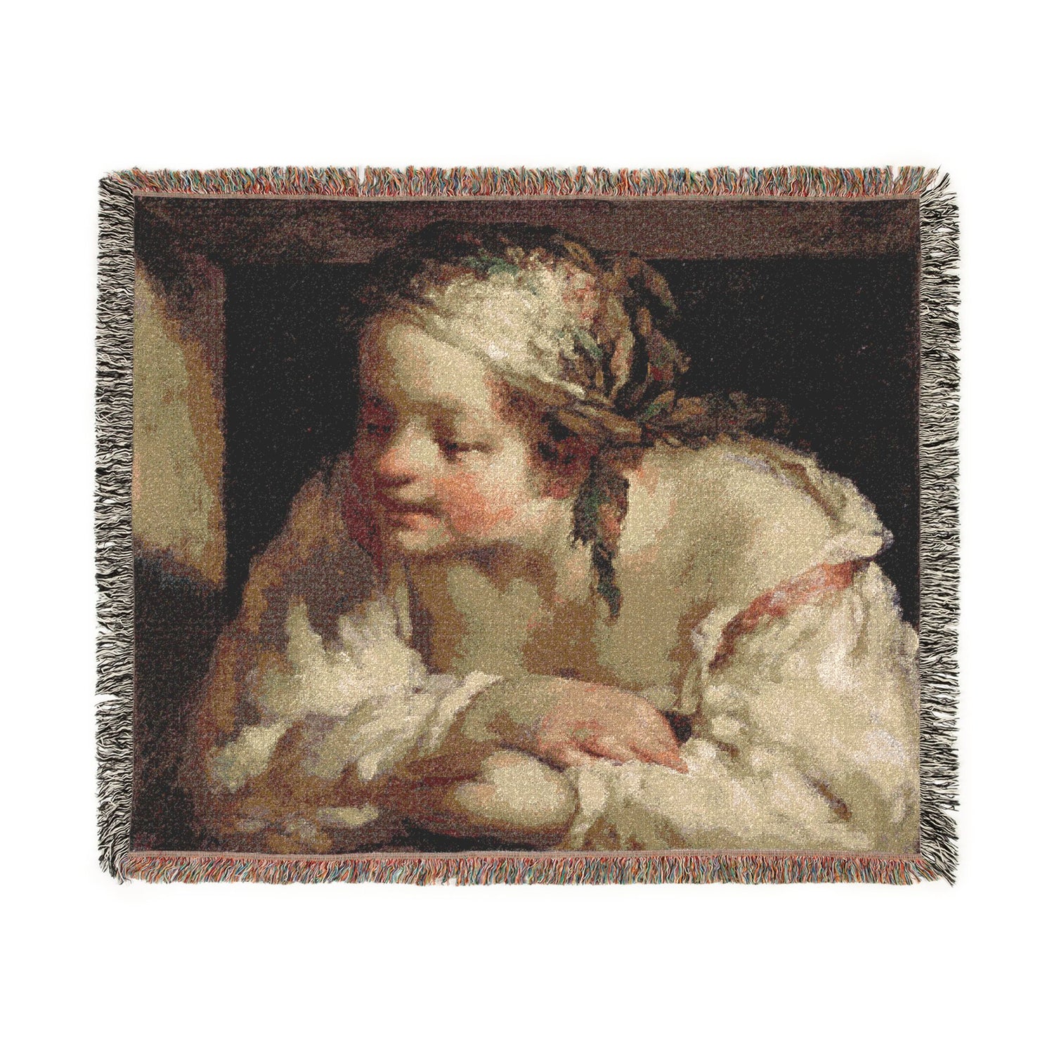 Young Woman - Jean François Millet Tapestry Blanket
