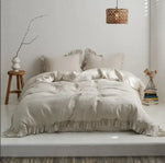 100% Washed French Linen Duvet Cover Set -  Natural Linen