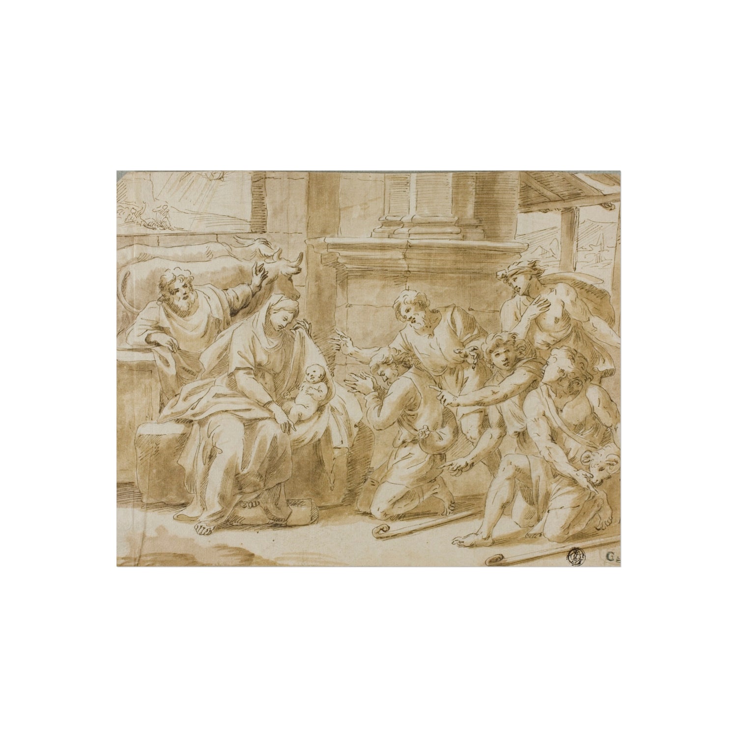 Adoration of the Shepherds - Nicolas Poussin Fine Art Poster