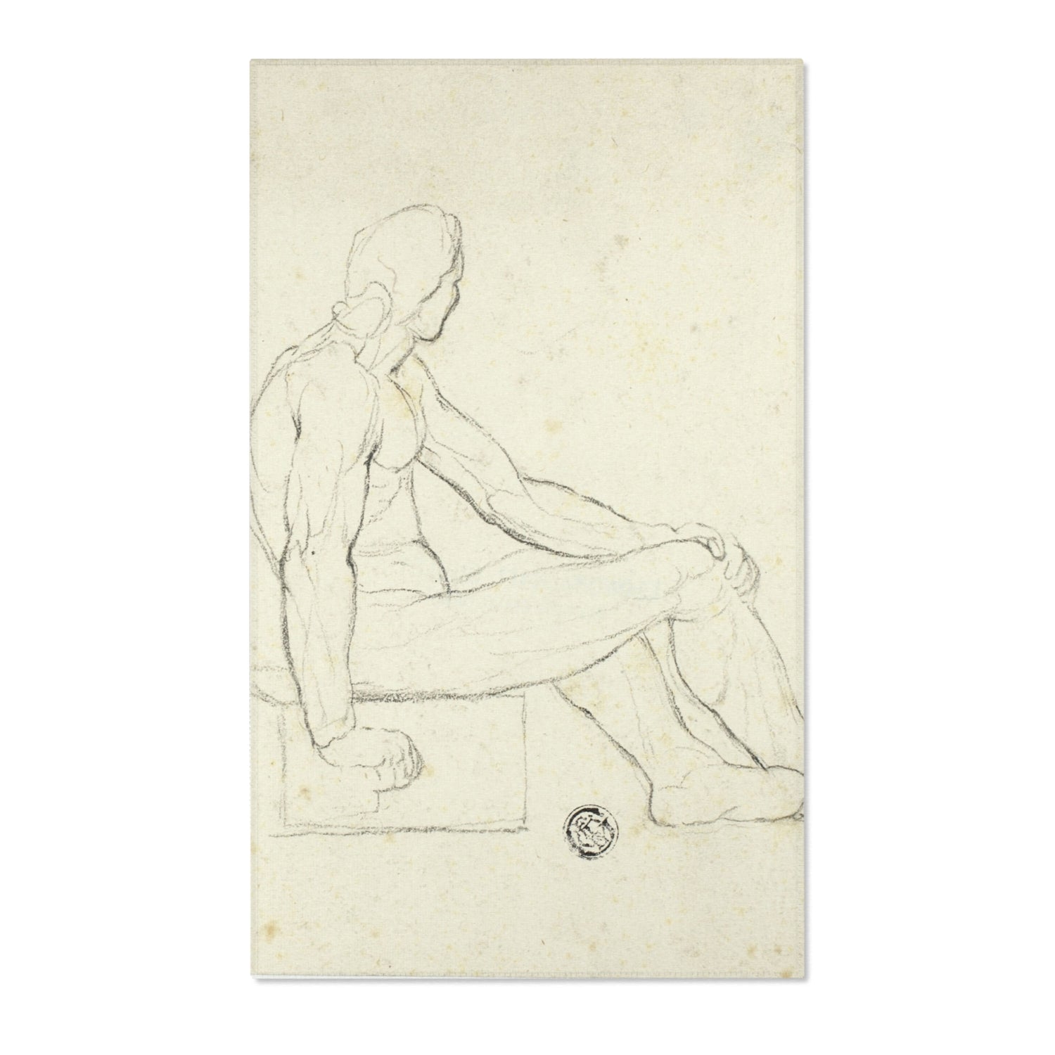 Seated Male Nude - Jacques Louis David Area Rug
