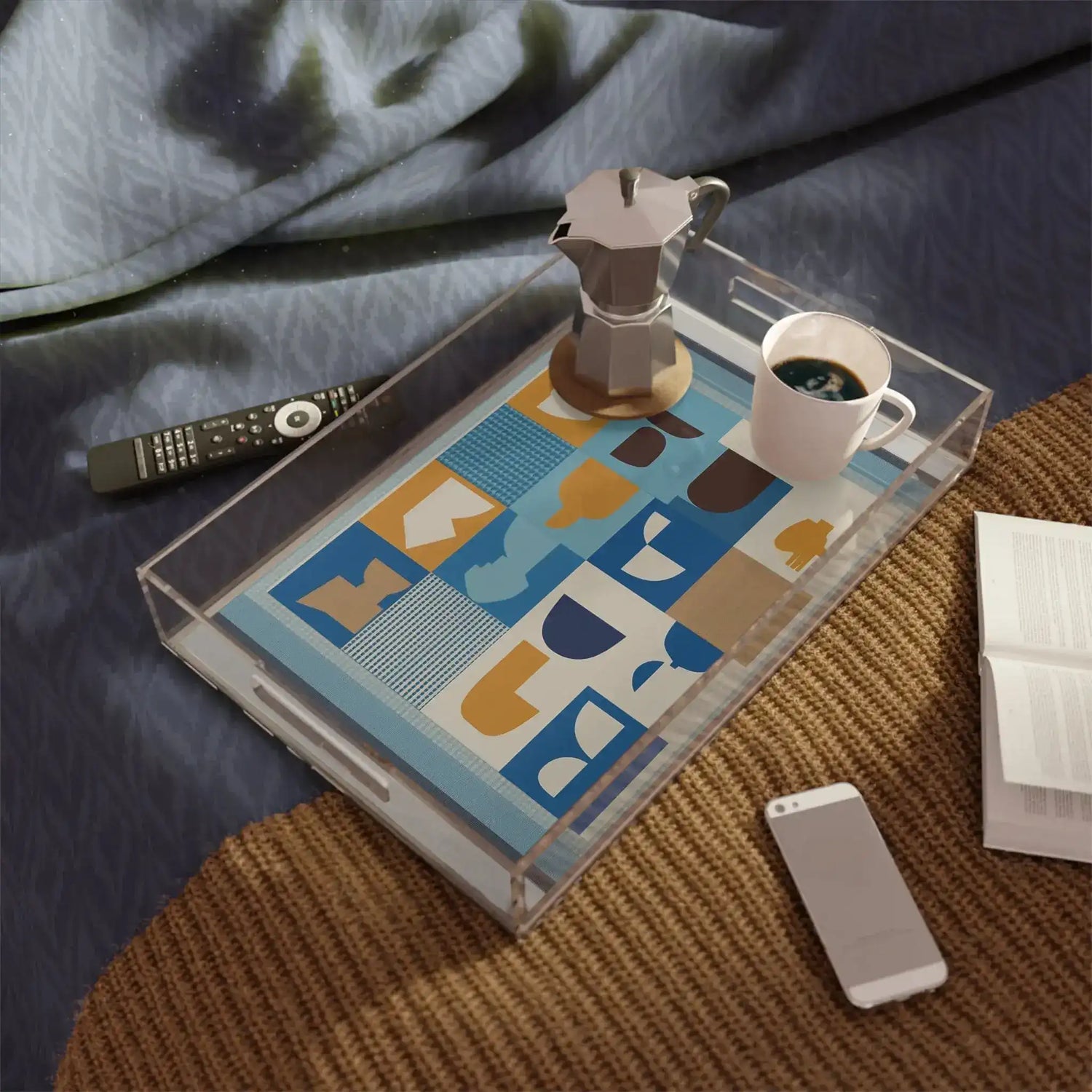 Geometric Faces Serving Tray