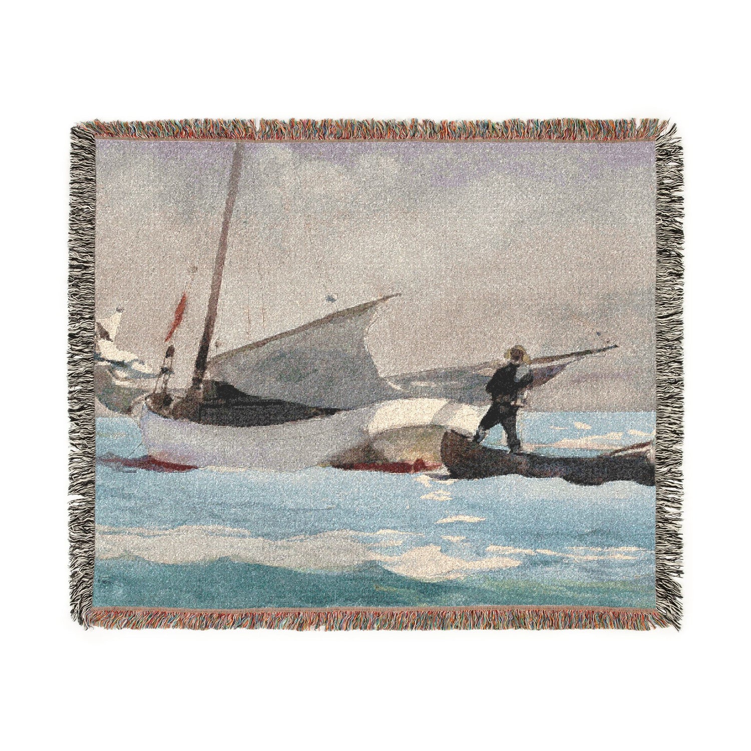 Stowing Sail - Winslow Homer Tapestry Blanket