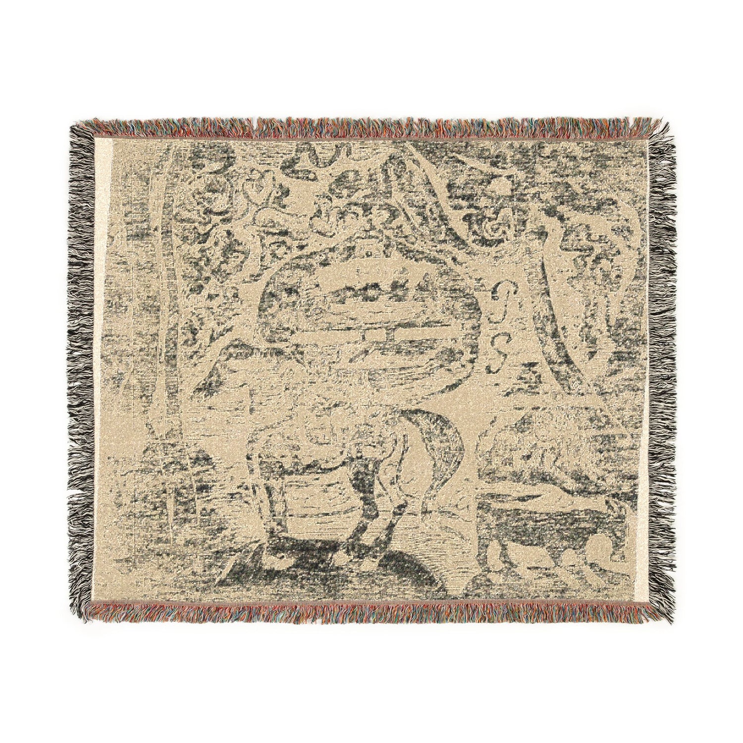 Horse, with Other Animals and Ornaments - Paul Gauguin Tapestry Blanket