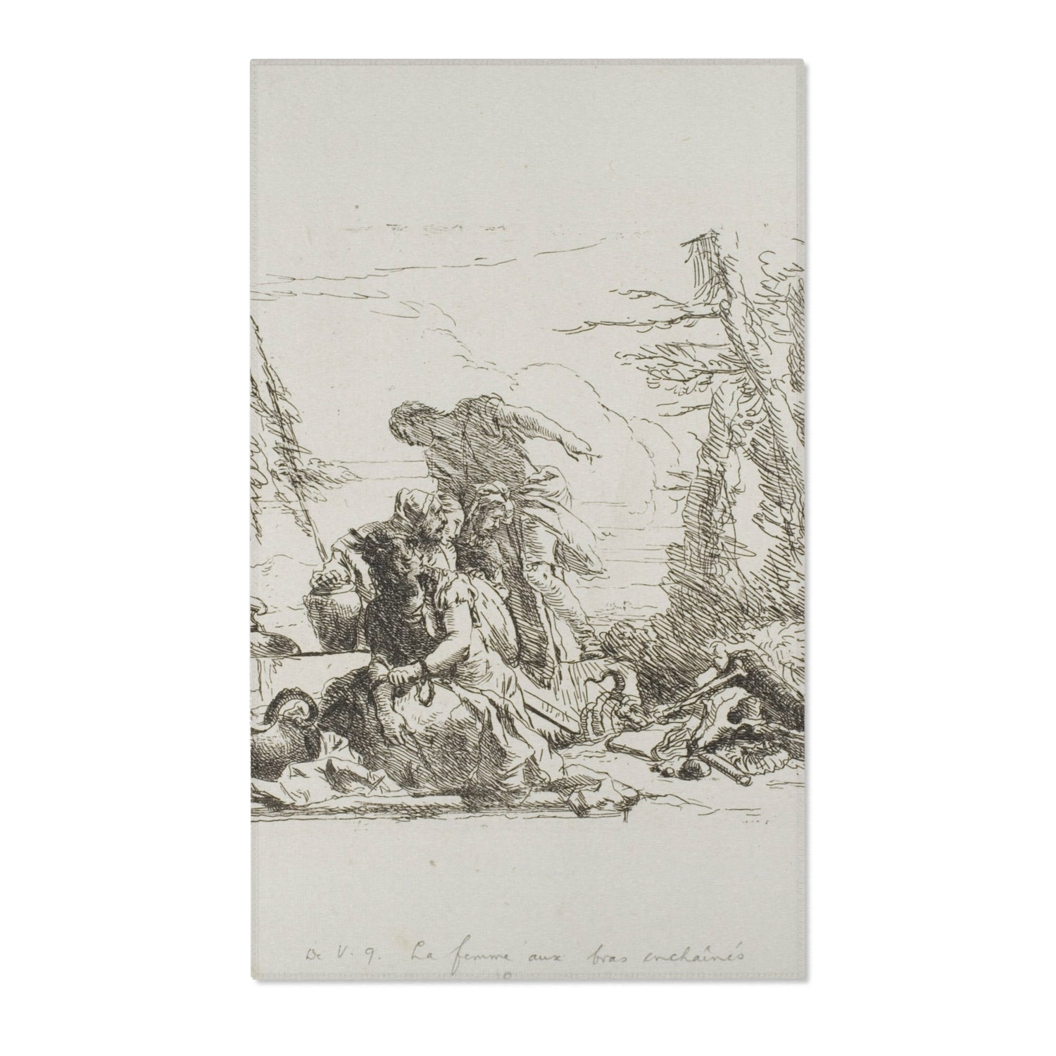 A Woman with Her Arms in Chains - Giovanni Battista Tiepolo Area Rug