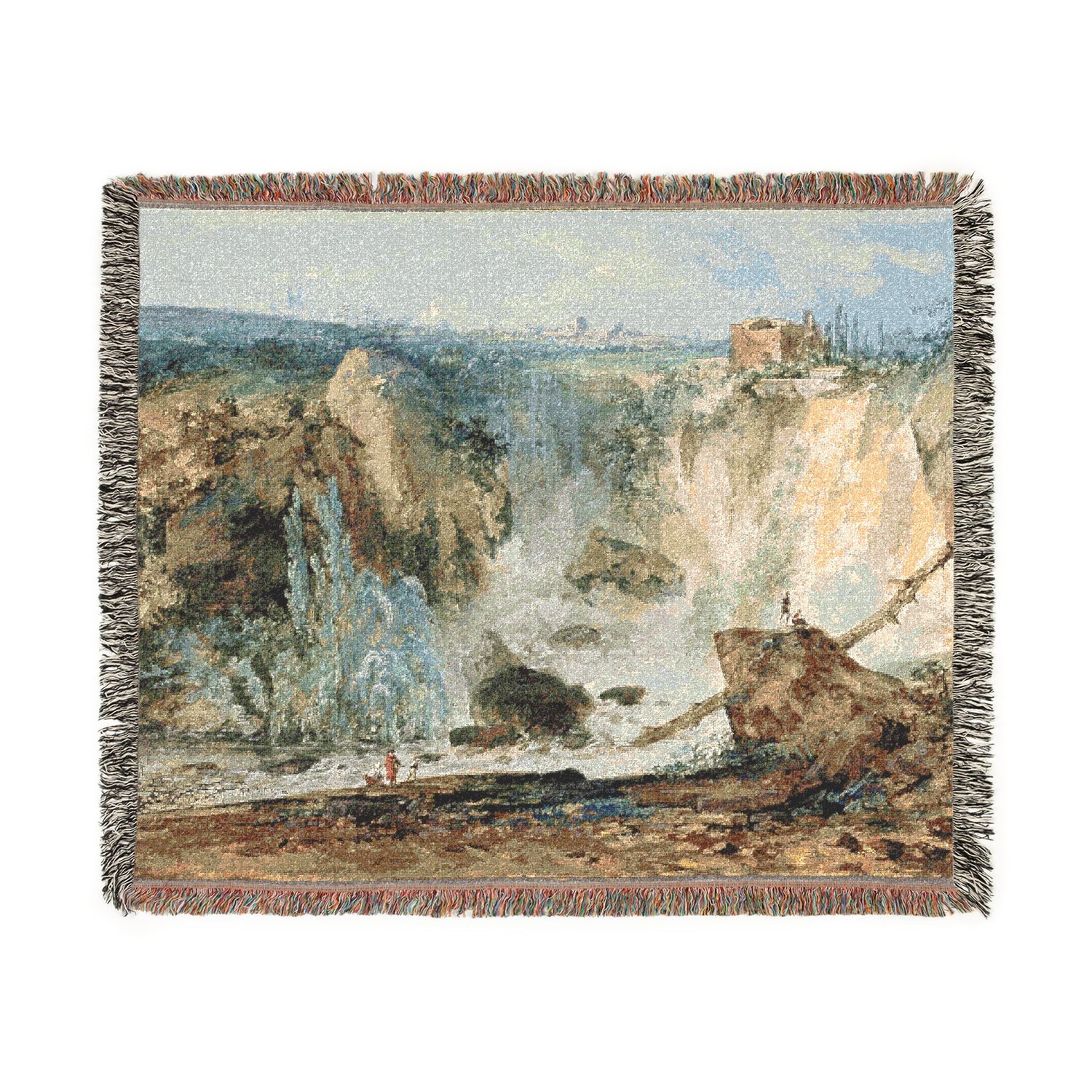 Waterfall - Louis Gabriel Moreau Tapestry Blanket