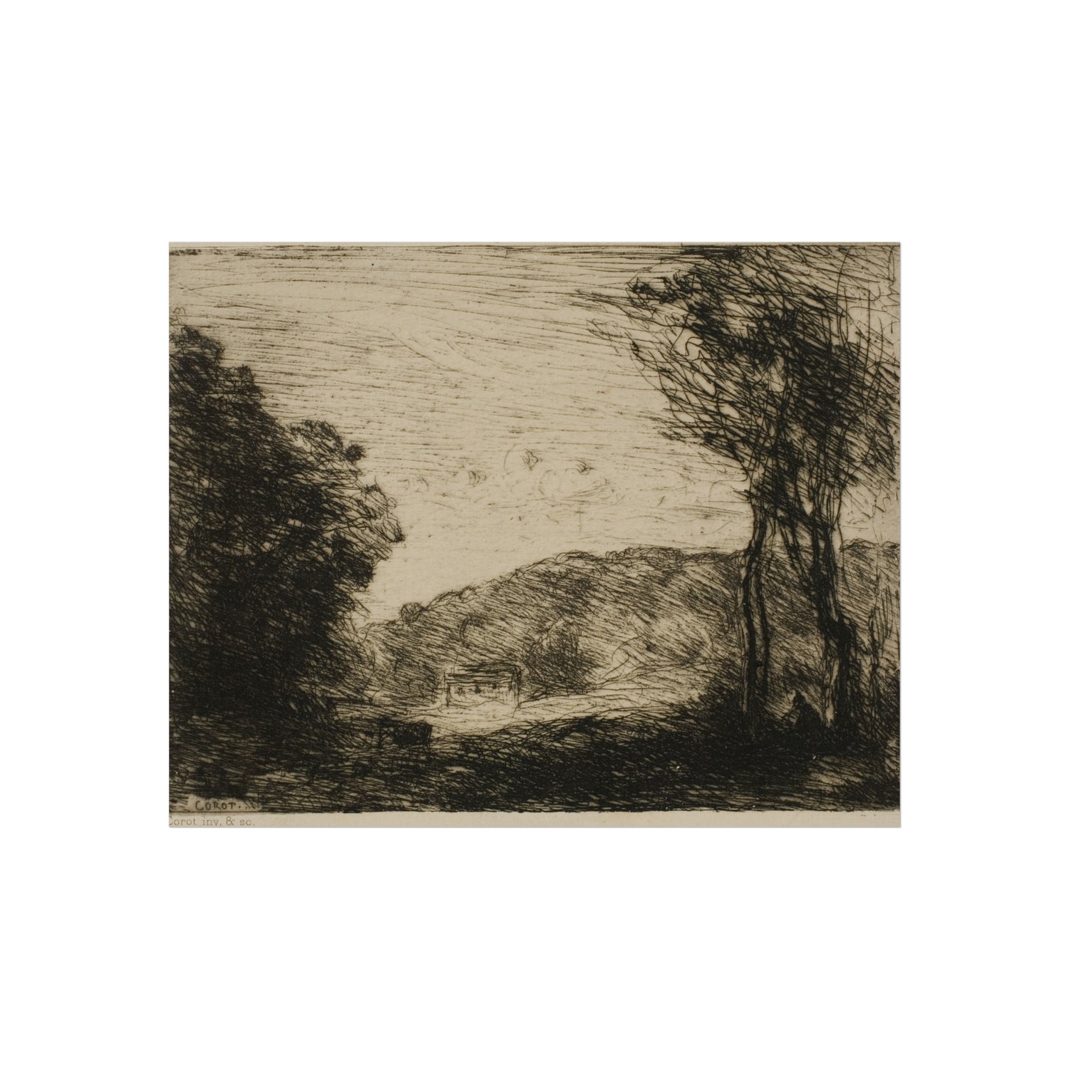 Jean Baptiste Camille Corot - Wooded Countryside | Fine Art Poster