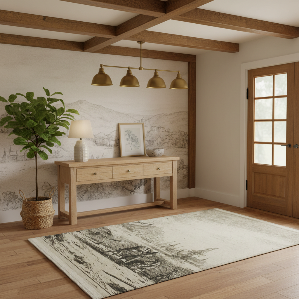 Harbor with a Large Tower - Claude Lorrain Area Rug