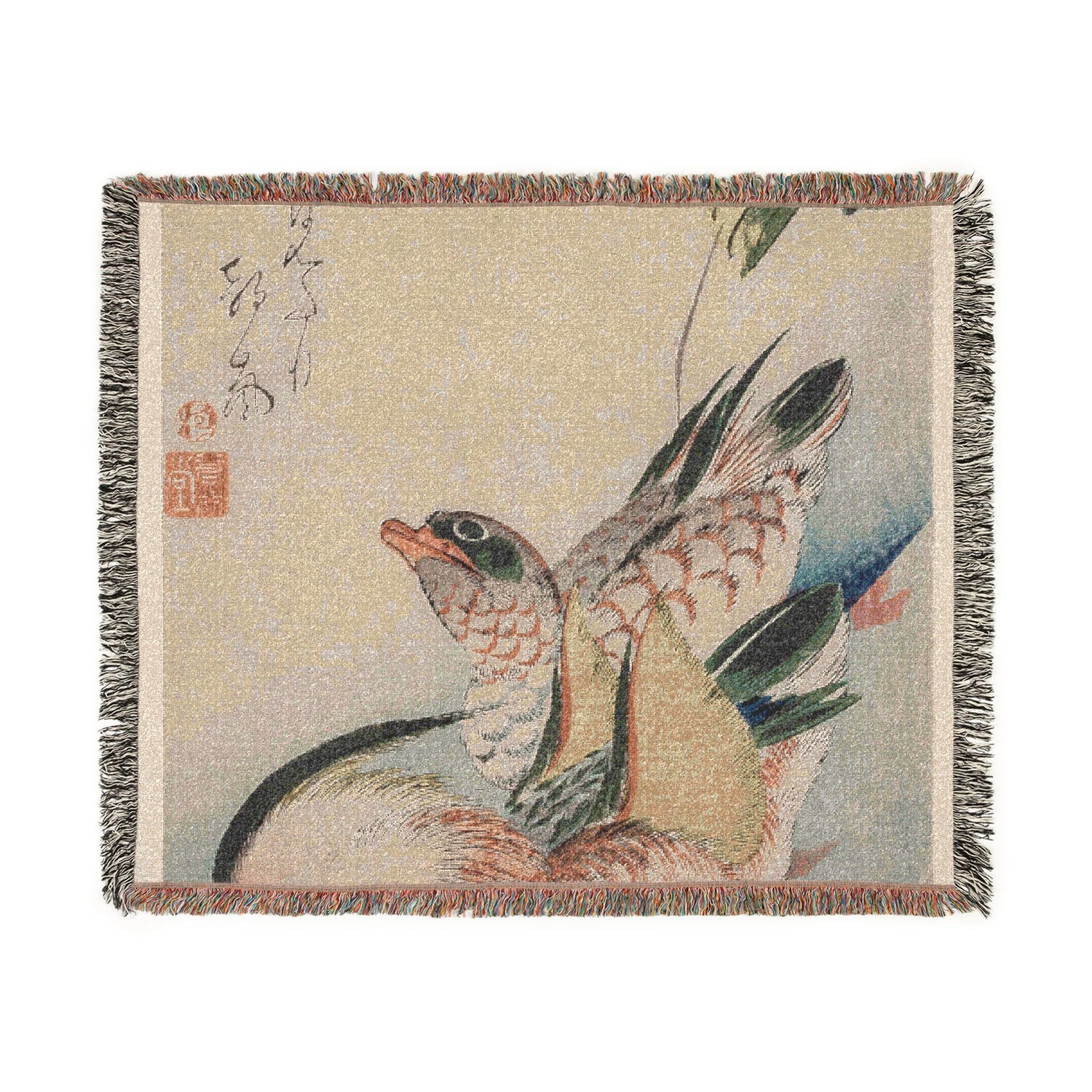 Mandarin Ducks Flowering Plants - Utagawa Hiroshige Tapestry Blanket