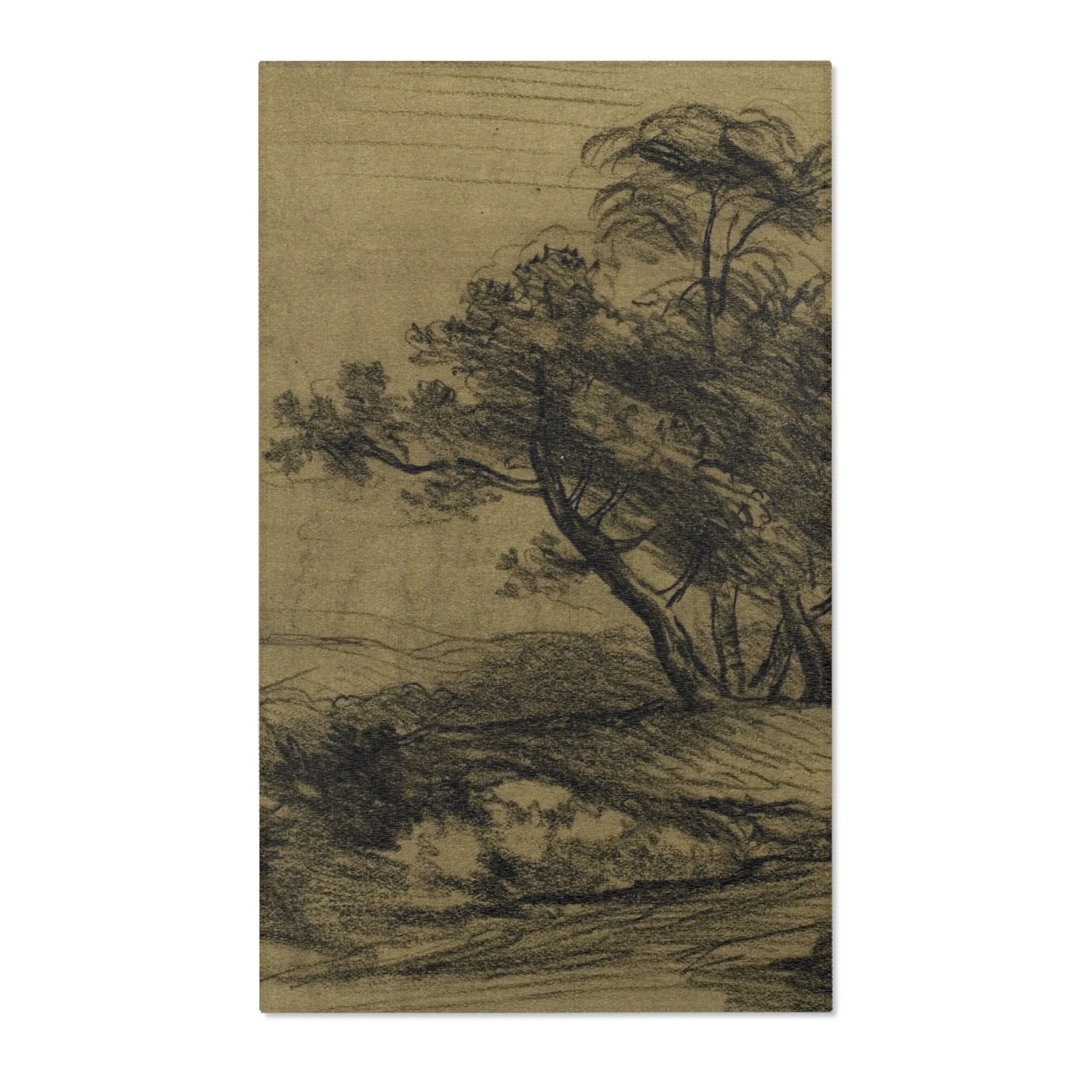 River Bank with Trees - John Constable Area Rug