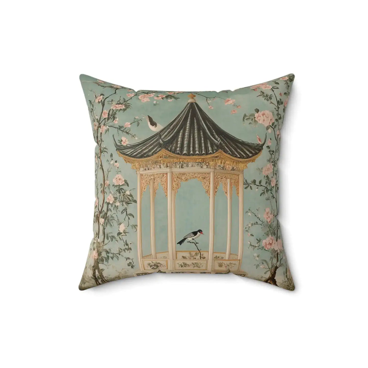 Elegant Garden Pavilion Throw Pillow