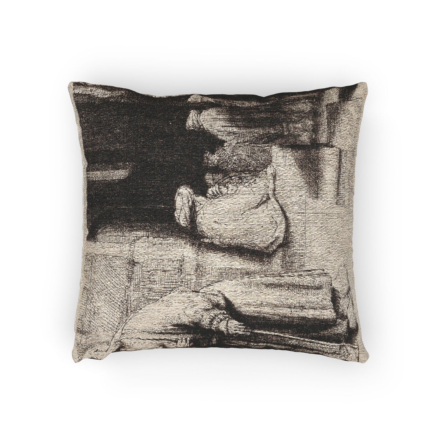 Jews in the Synagogue - Rembrandt van Rijn Pillow