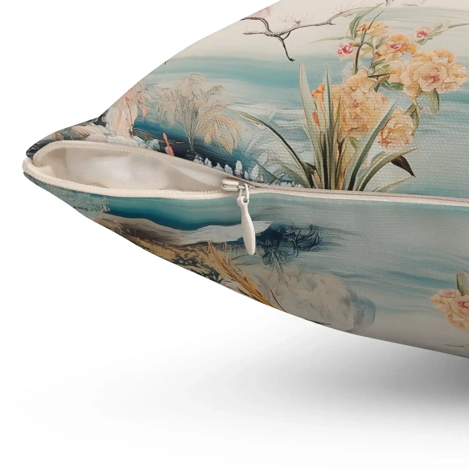 Peach Blossom Pagoda Throw Pillow