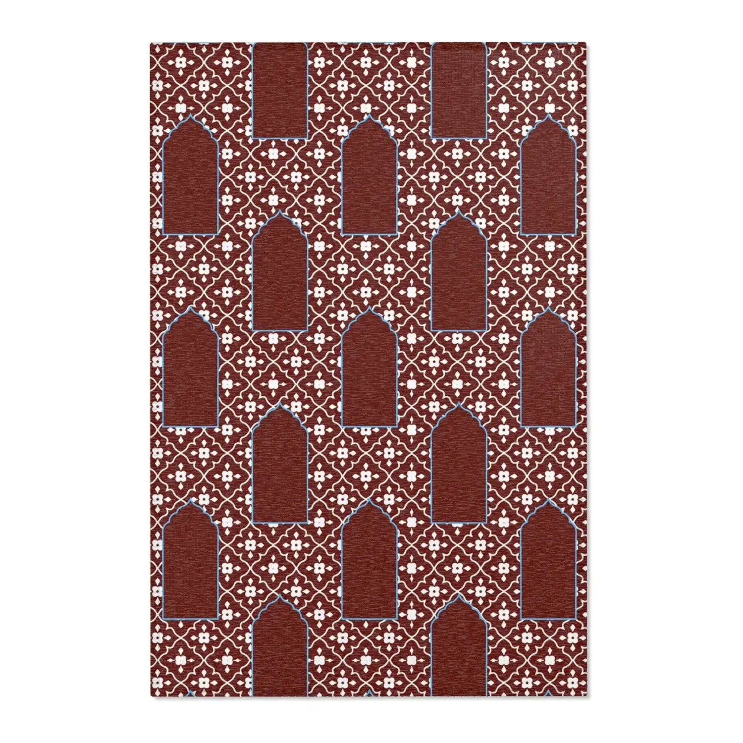 Crimson Archway Lattice Accent Rug