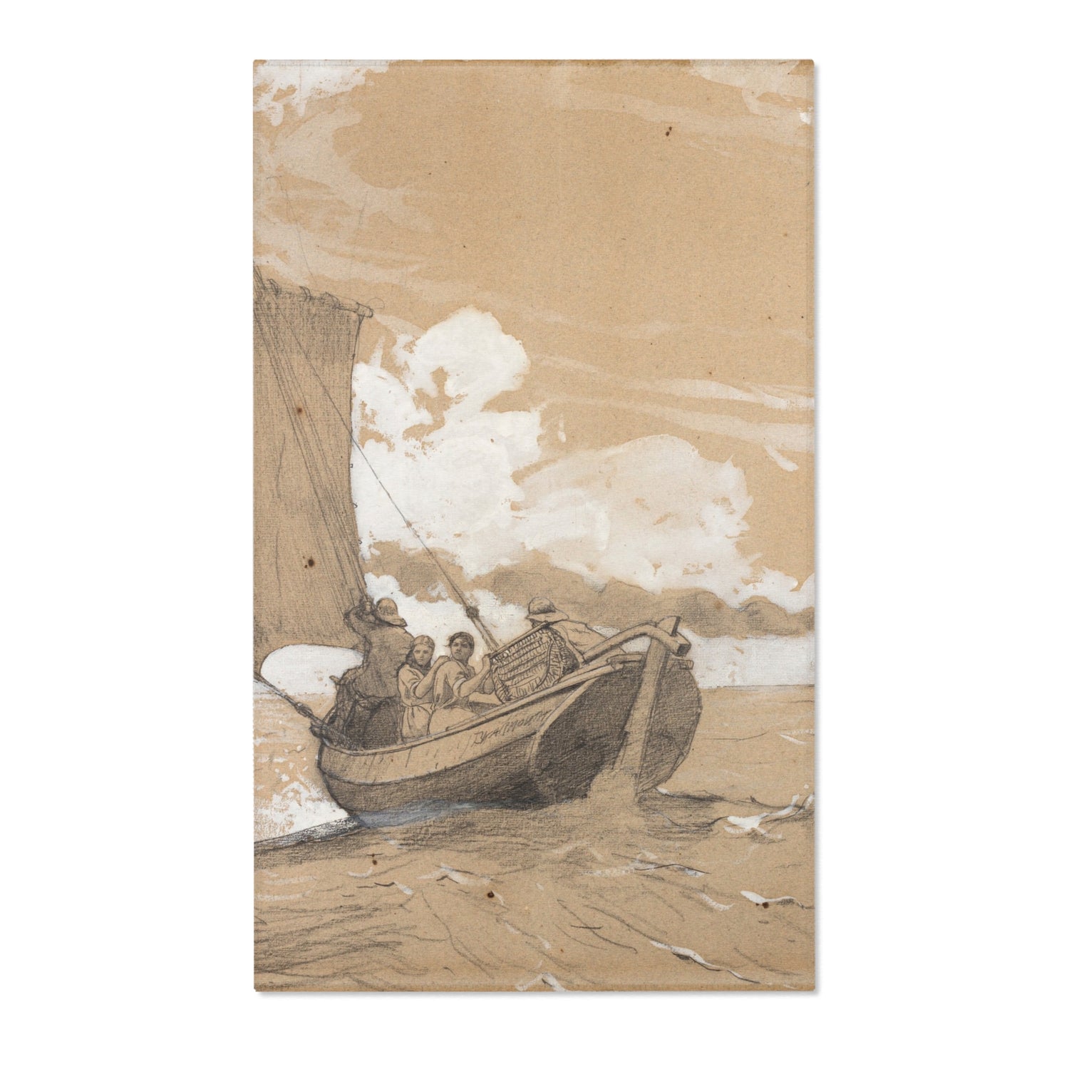 Fishing off Scarborough - Winslow Homer Area Rug
