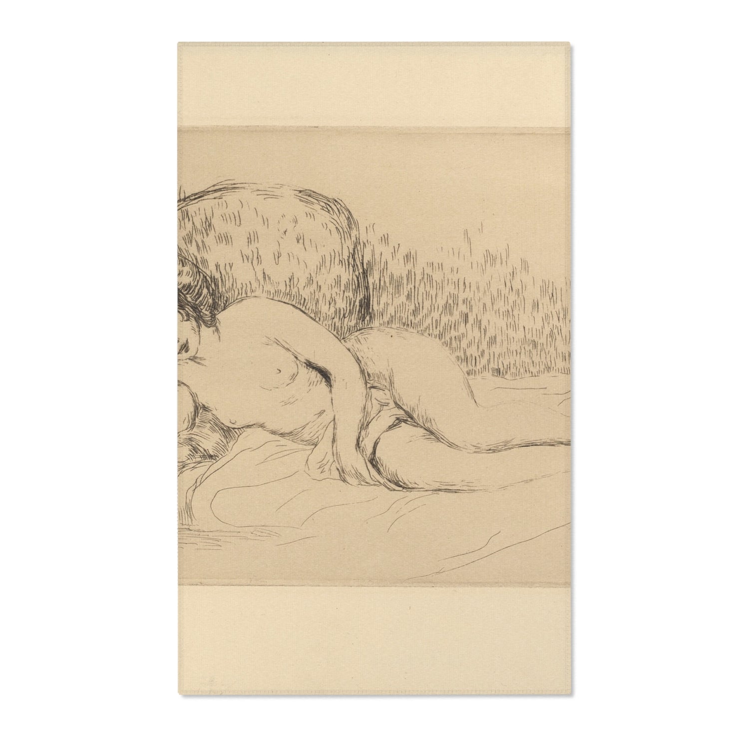 Woman Reclining, to the Left - Pierre-Auguste Renoir Area Rug
