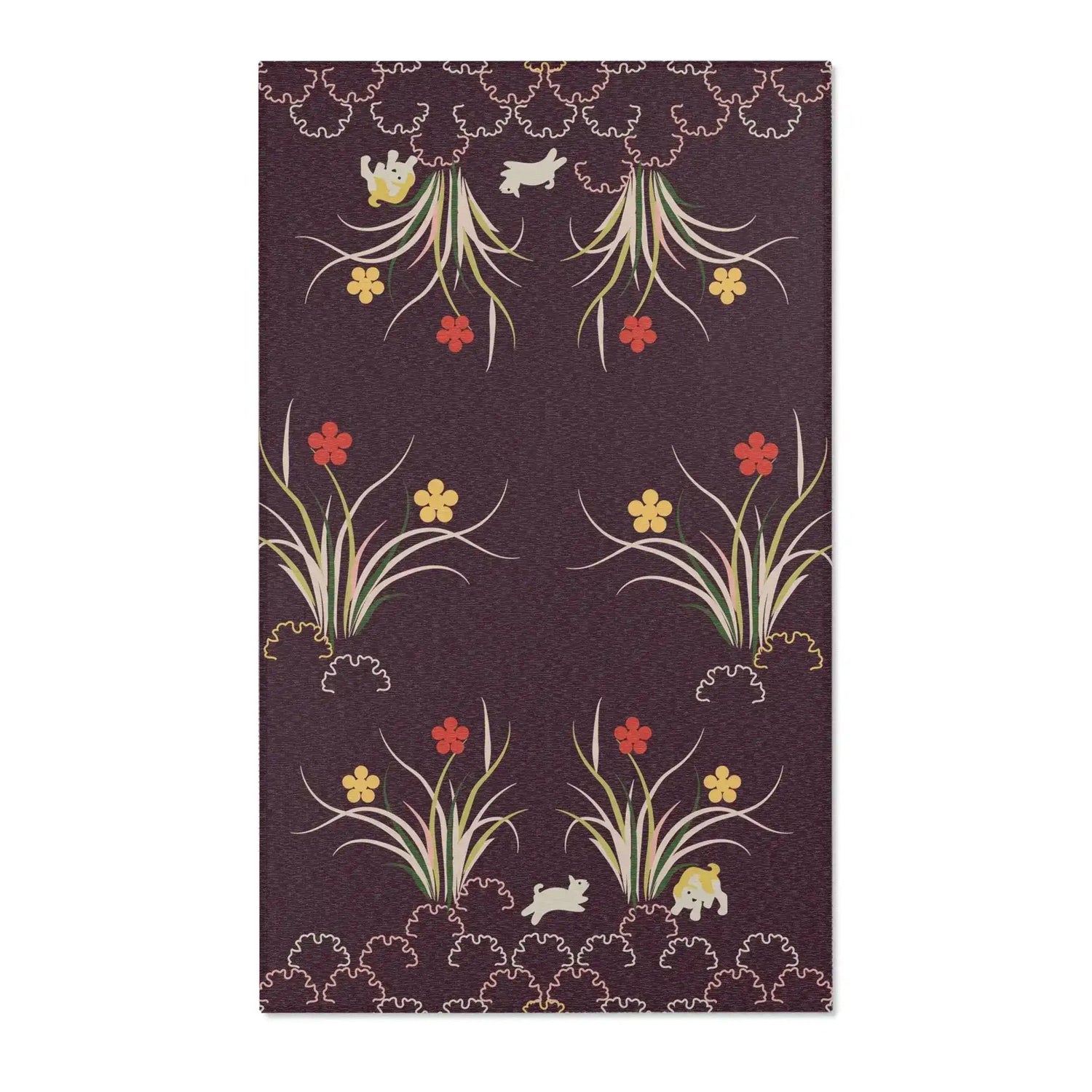 Garden Frolic Puppies Accent Rug