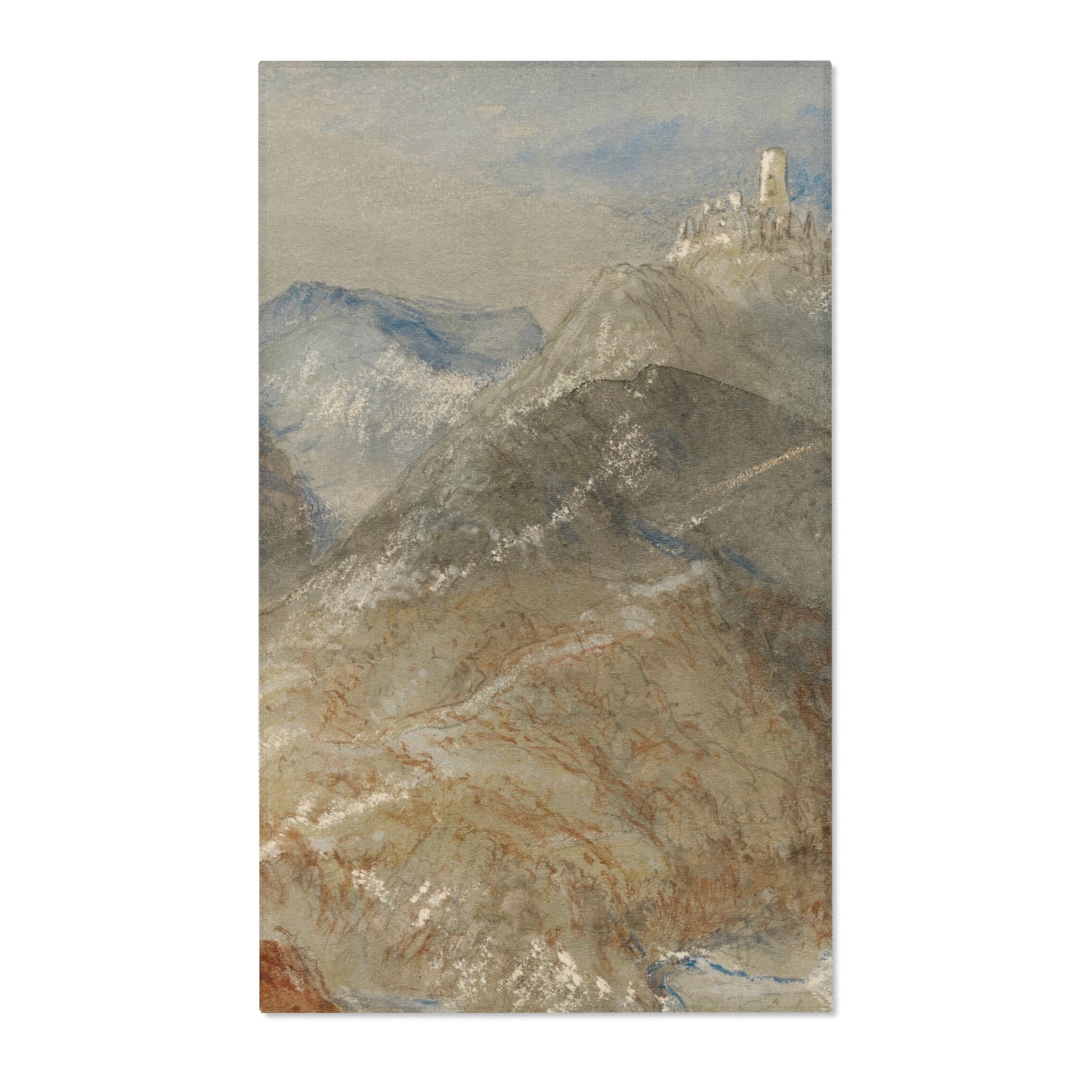 Castle on Height near Geneva - Joseph Mallord William Turner Area Rug
