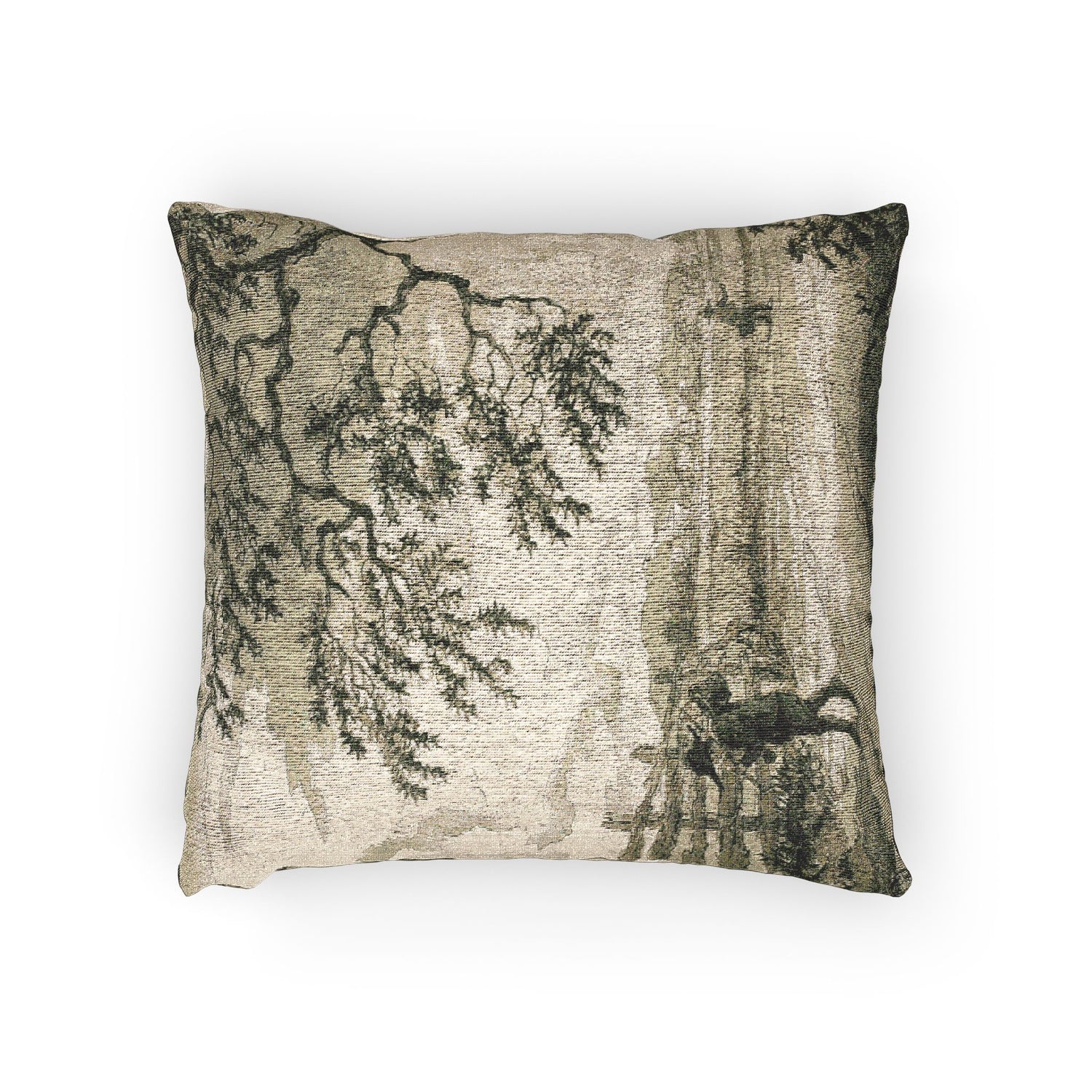 Figures with Baskets on Road - Jacob van Ruisdael Pillow