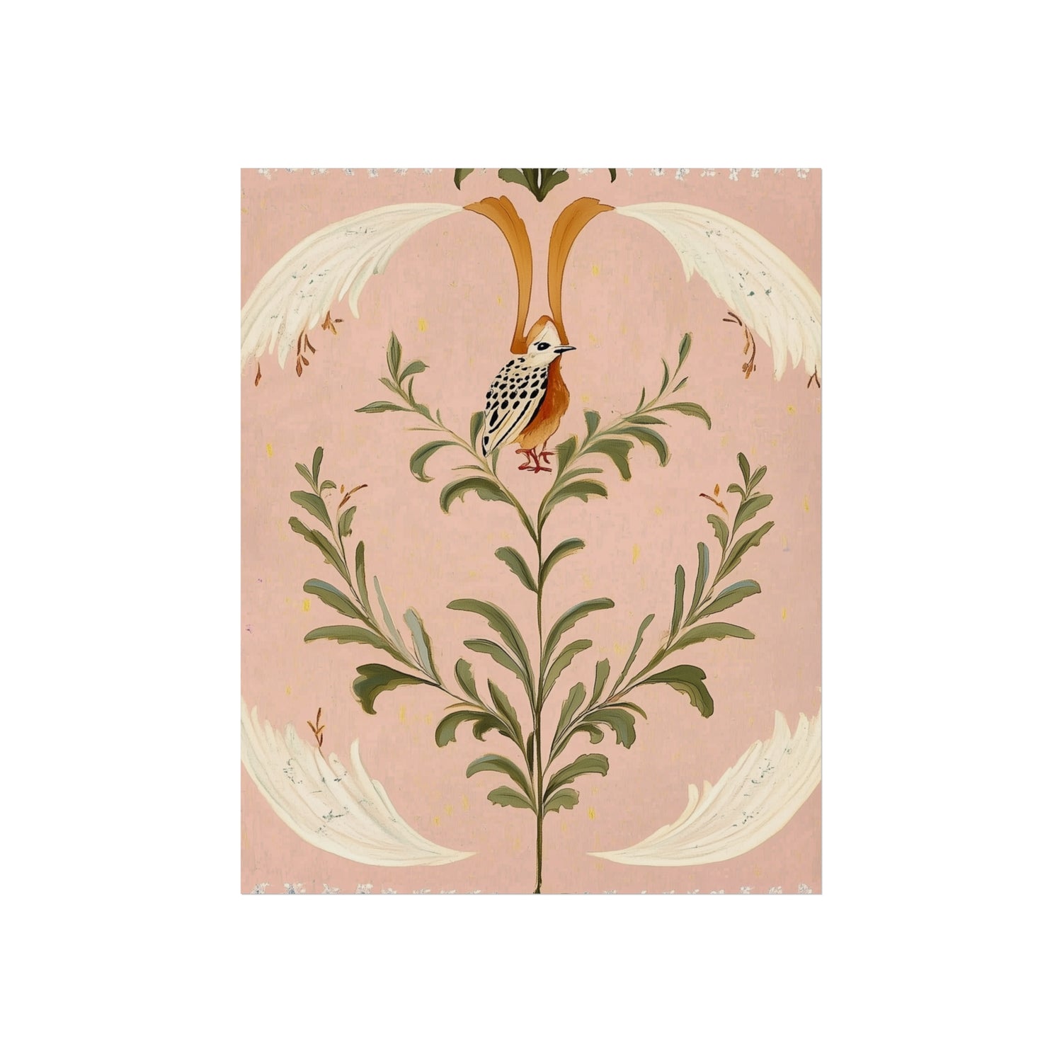 Folk Garden Finch Fine Art Poster