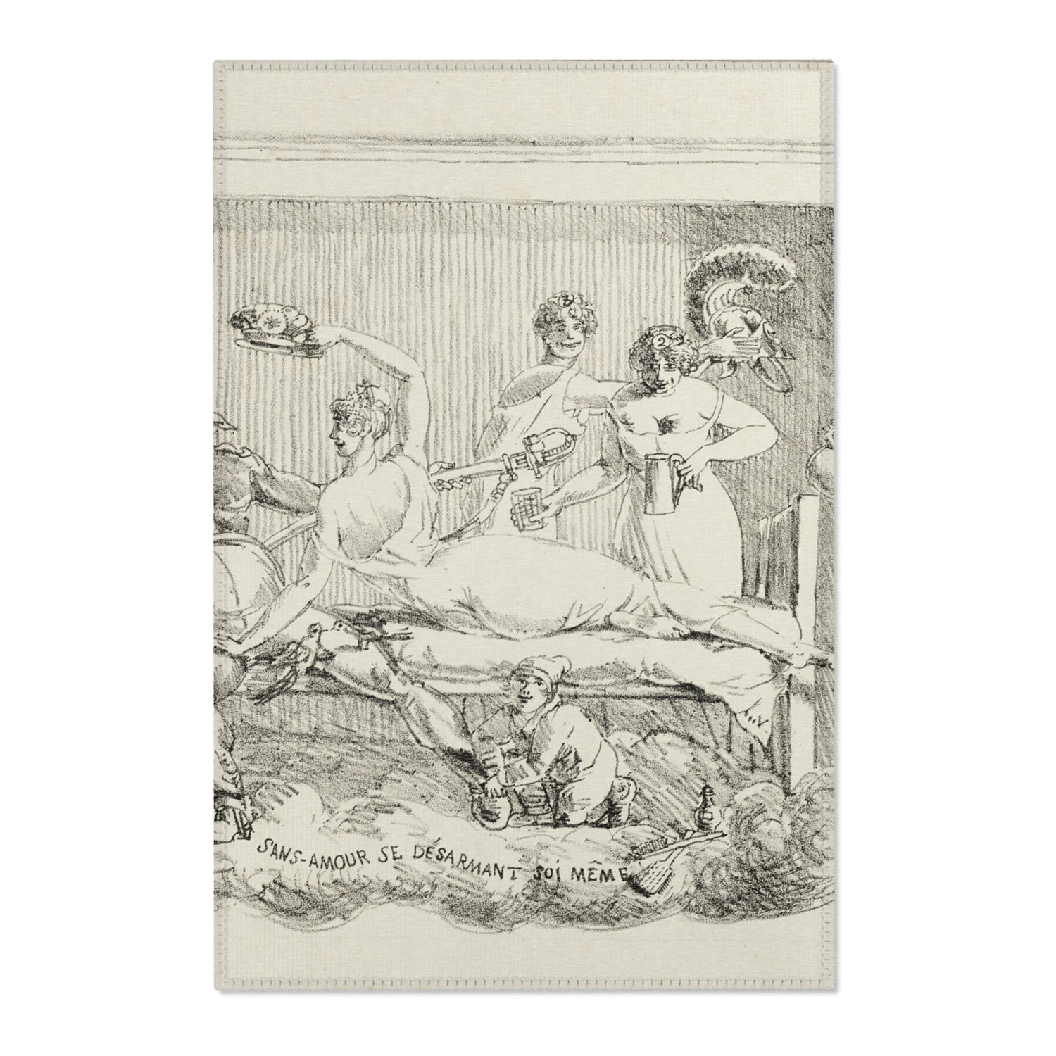 Loveless Disarming Himself - Jacques Louis David Area Rug