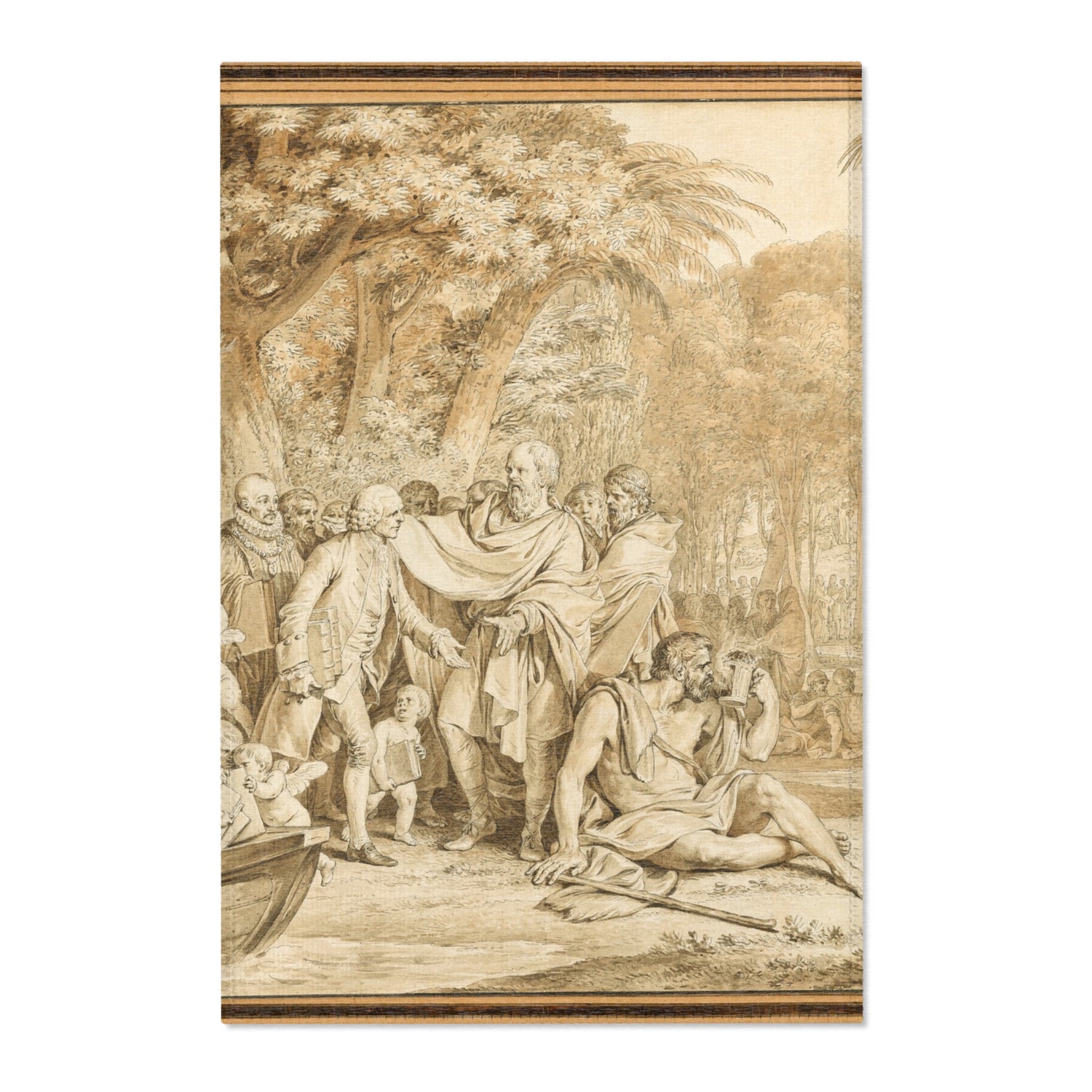 Arrival of Rousseau to the Champs-Élysées - Jean Michel Moreau Area Rug