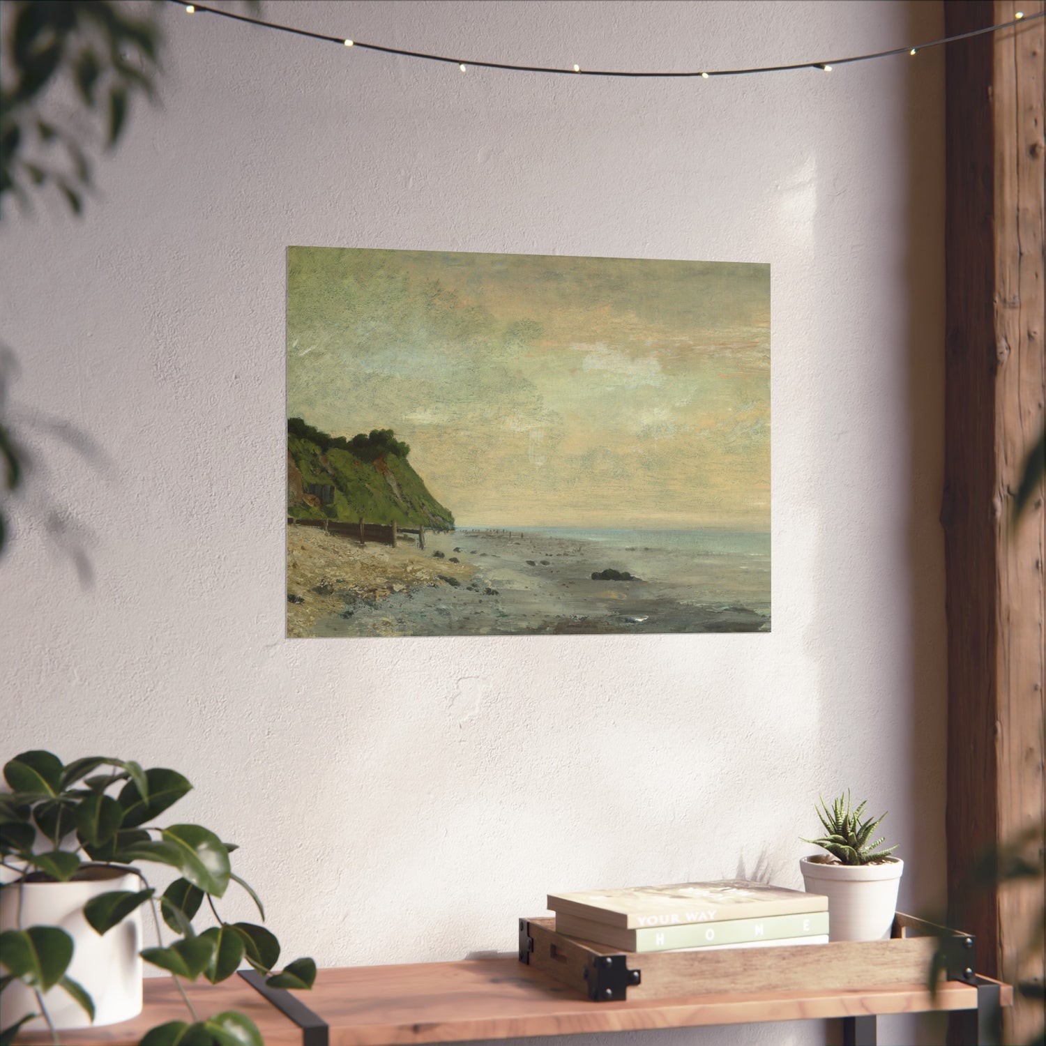 Cliffs on the Sea Coast Small Beach, Sunrise - Gustave Courbet Fine Art Poster