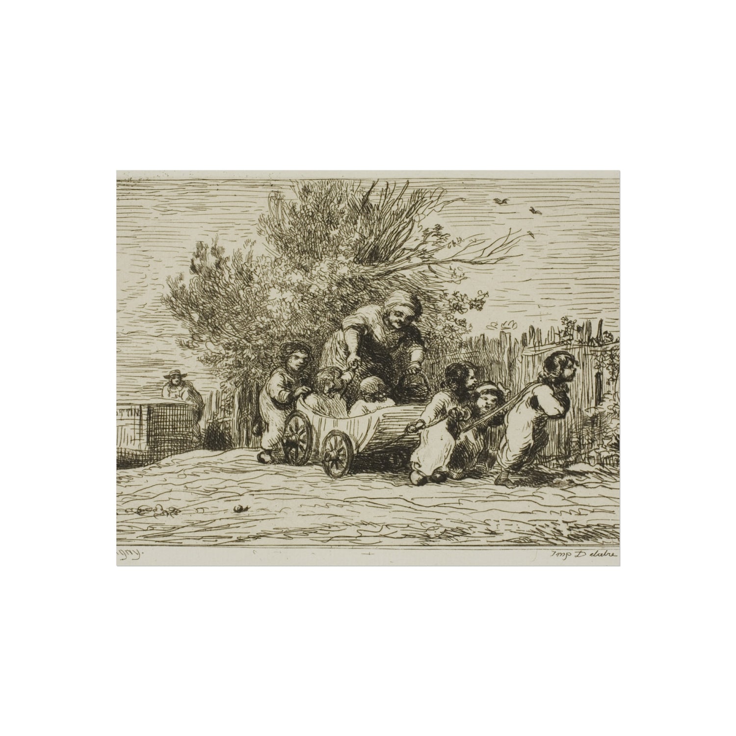 Charles François Daubigny - The Heritage of the Wagon (The Children with the Wagon) | Fine Art Poster