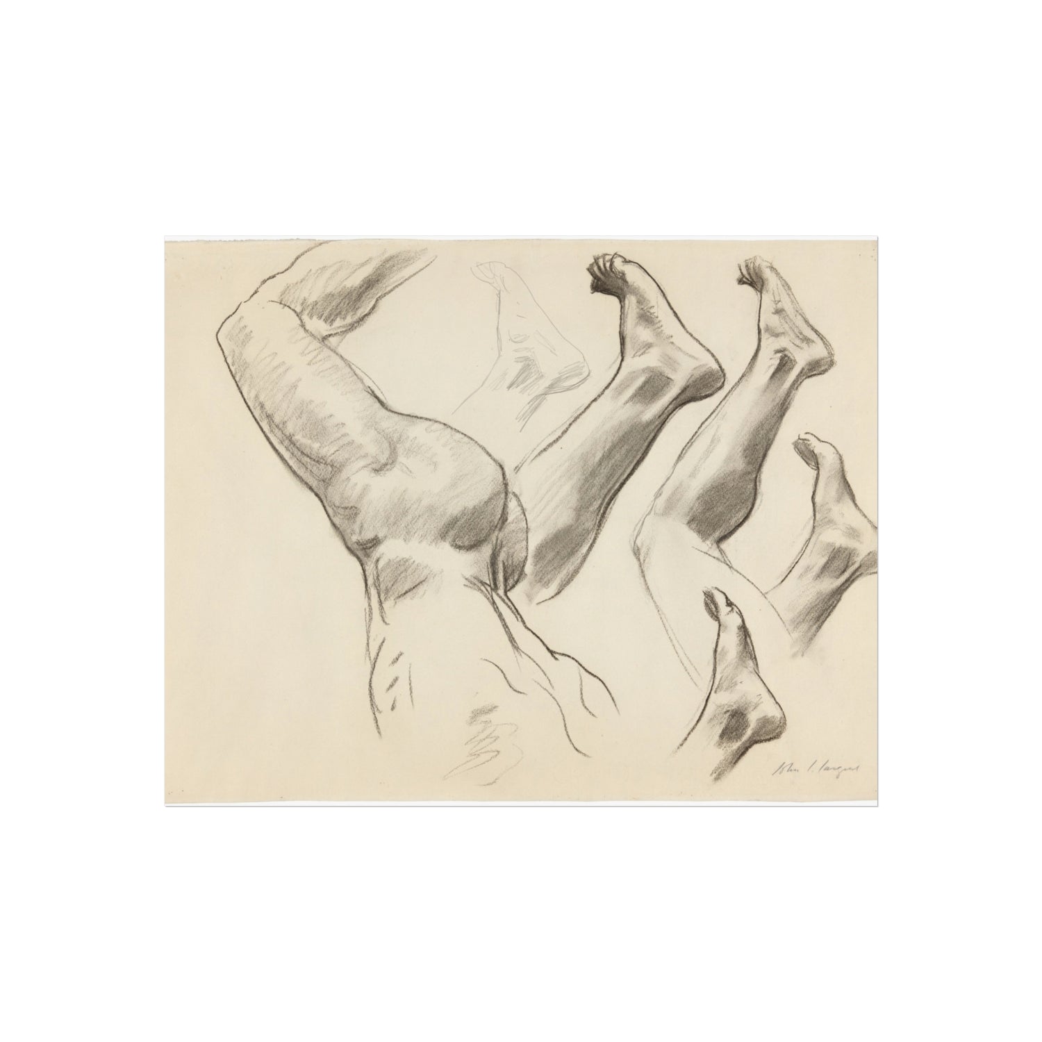 John Singer Sargent - Sketches of Legs and Feet | Fine Art Poster