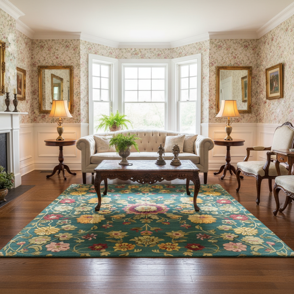 Golden Blossom Persian Hand Tufted Rug